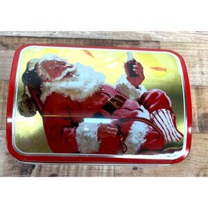 Vintage Coca-Cola Santa Claus Collectors Tin Storage Container